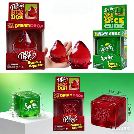 New Nice Sensory Squeezing Toy Cube dr pepper and sprite